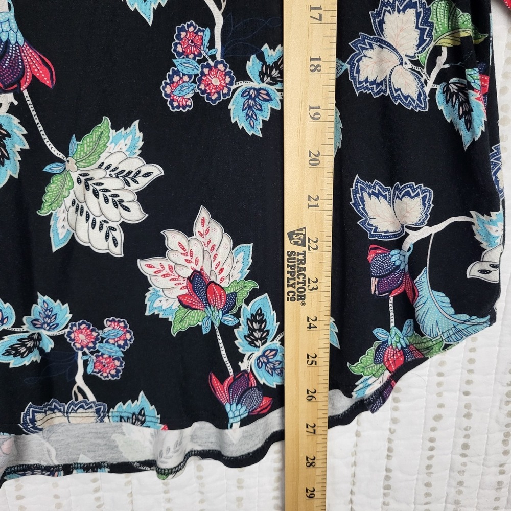 Philosophy Floral Top Women's Plus Size 2X Dark Floral Boho Peasant Soft Stretch - Picture 3 of 8